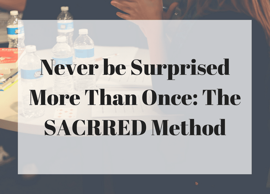 Never be Surprised More Than Once: The SACRRED Method